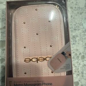 bebe Pink Phone wallet case with Gold Details